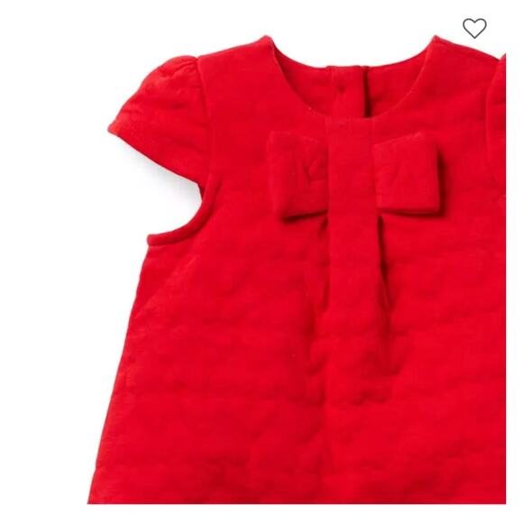 Janie and Jack Baby Girl Quilted Valentine's Day Red Heart Bow Matching Set 6mo - Picture 3 of 8